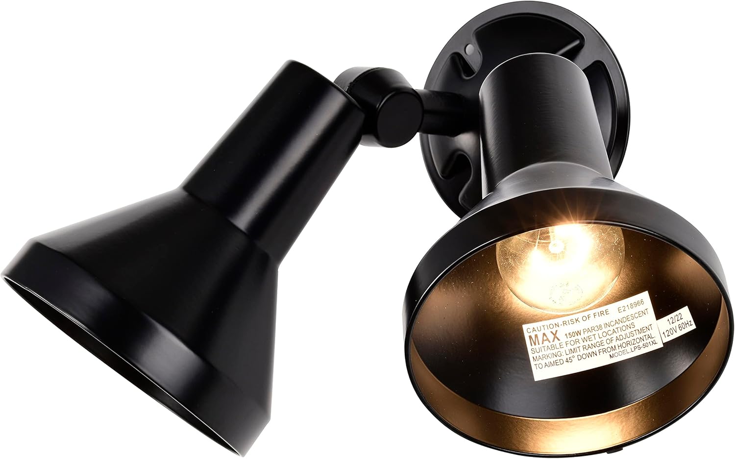 Nuvo Lighting SF77/701 Two Light Outdoor Heavy Duty Cast Aluminum Durable Weather Proof Security Flood Light, Black